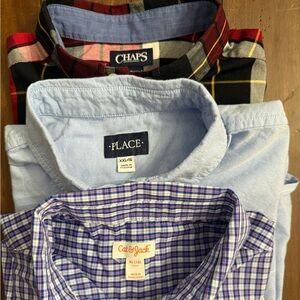 3 boys’ long sleeve dress shirts- xl